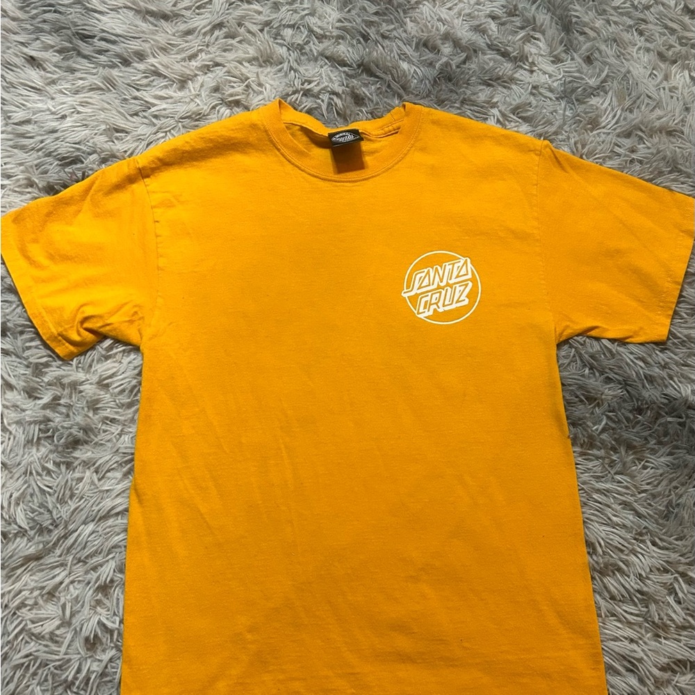 Santa Cruz Skateboards Mustard Yellow Short Sleeve Logo Tee